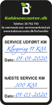 Aut. Eftersyn 300KM på BACH 3-hjulet kabinescooter