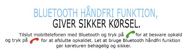 Radio med bluetooth musik & håndfri telefonopkald, passer til Bach Kabinescooter incl. kraftig Antenne og montering