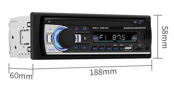 Radio med bluetooth musik & håndfri telefonopkald, passer til Bach Kabinescooter incl. kraftig Antenne og montering