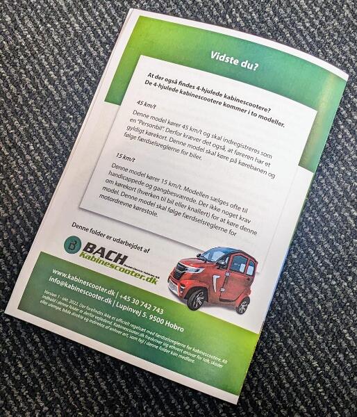 Færdselsregler folder for kabinescootere