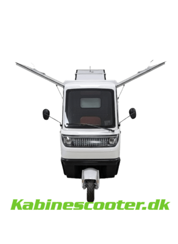 Bach Tria Cargo - Panorama modellen set fra forfra. Alle 3 døre i boksen bagpå er helt åbne